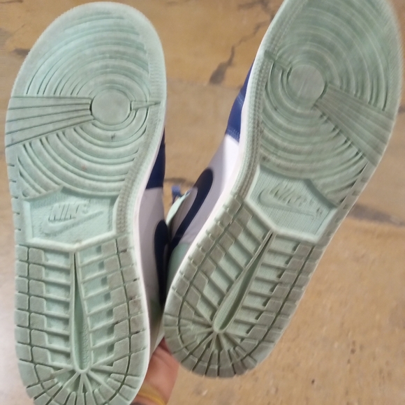 Jordan 1 Mid Navy and Blue Mint Kids - Picture 7 of 7